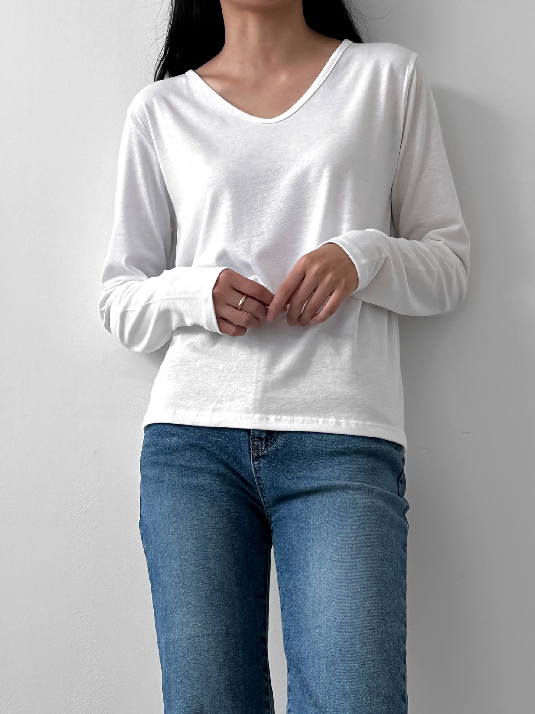 カーブVネック長袖Tシャツ | 詳細画像6