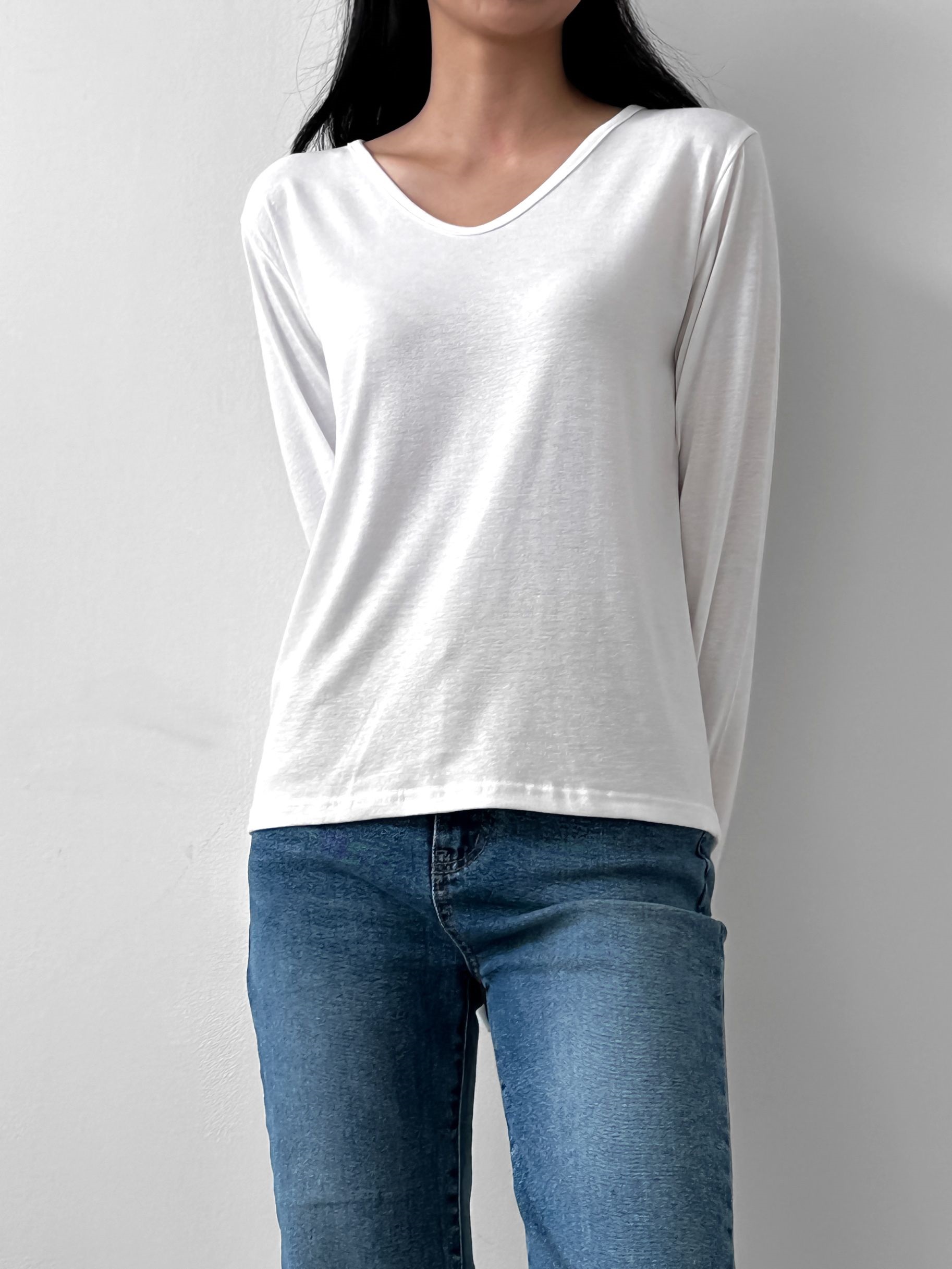 カーブVネック長袖Tシャツ | 詳細画像8