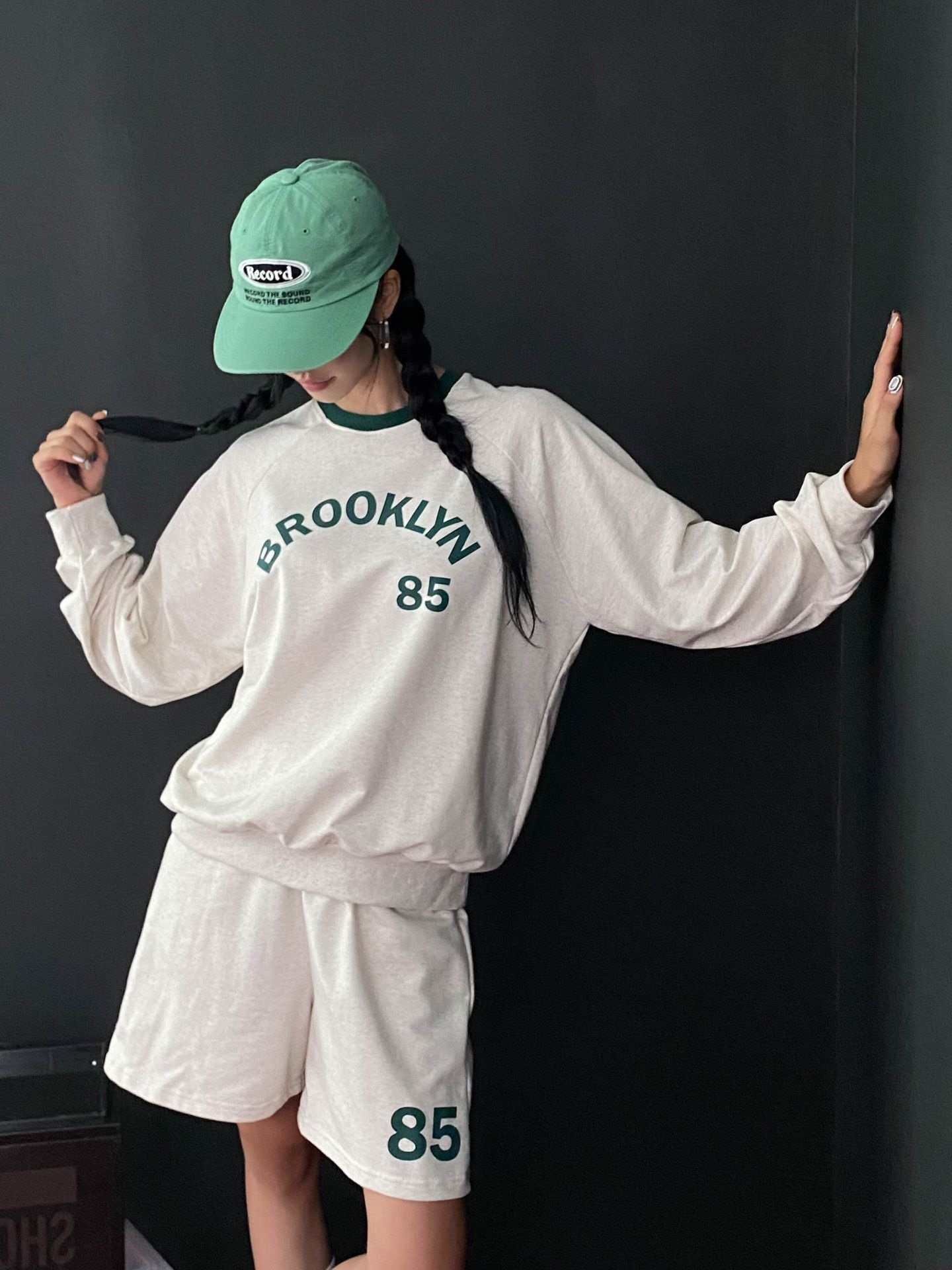 BROOKLYN配色ラグランスウェット&ハーフパンツSET | 詳細画像14