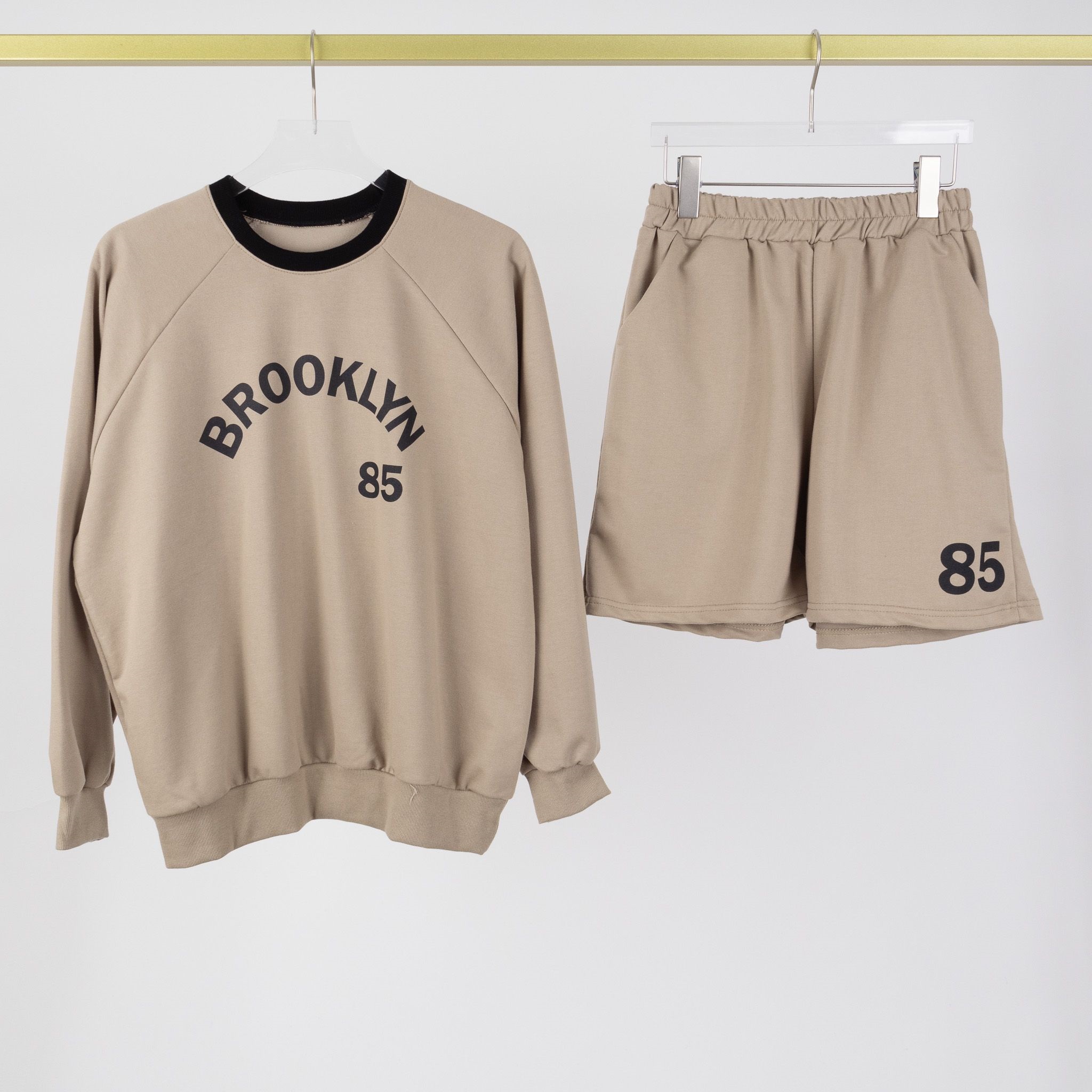BROOKLYN配色ラグランスウェット&ハーフパンツSET | 詳細画像20