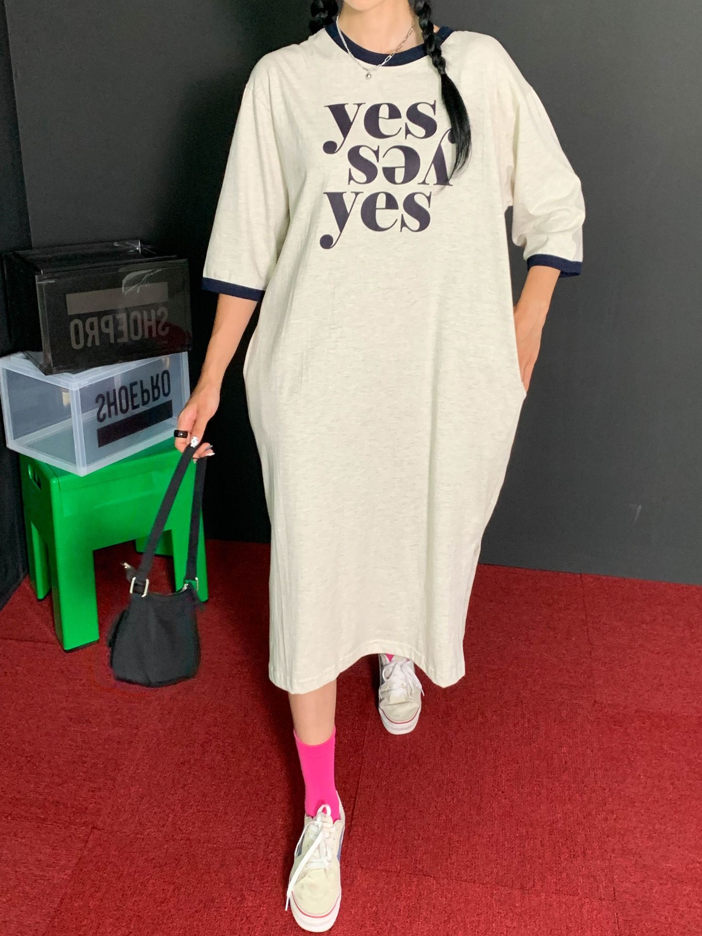yesロゴリンガー半袖Tシャツワンピース | 詳細画像14