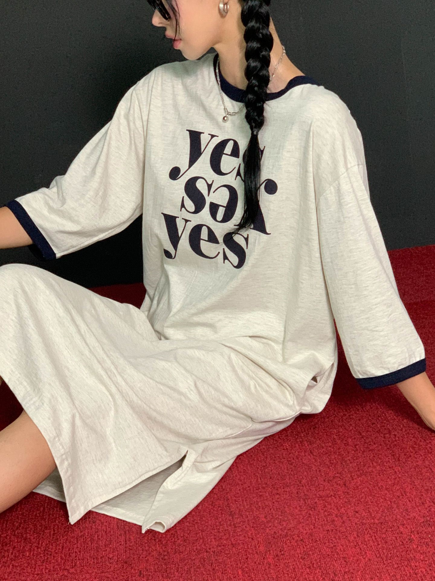 yesロゴリンガー半袖Tシャツワンピース | 詳細画像5