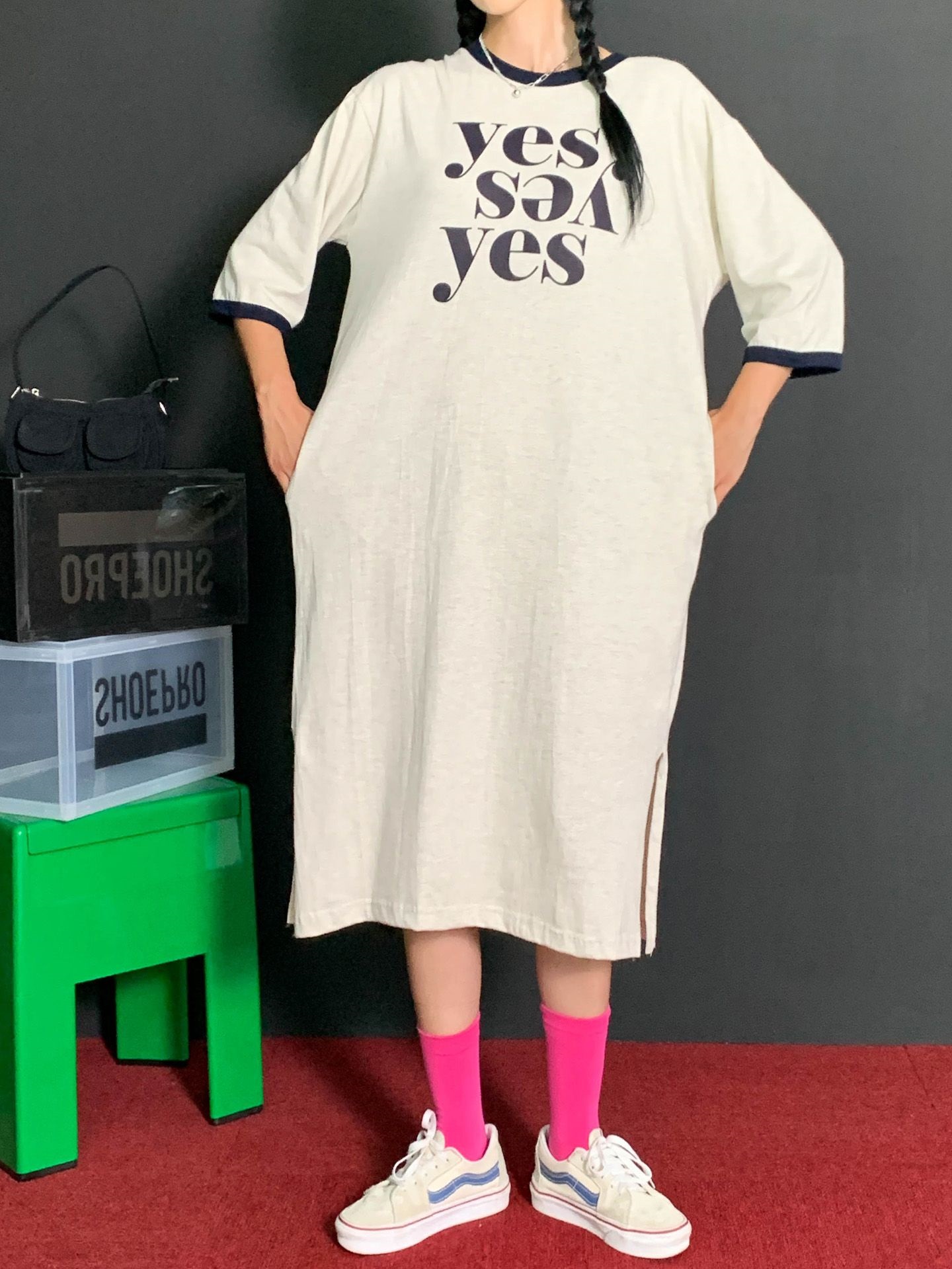 yesロゴリンガー半袖Tシャツワンピース | 詳細画像9