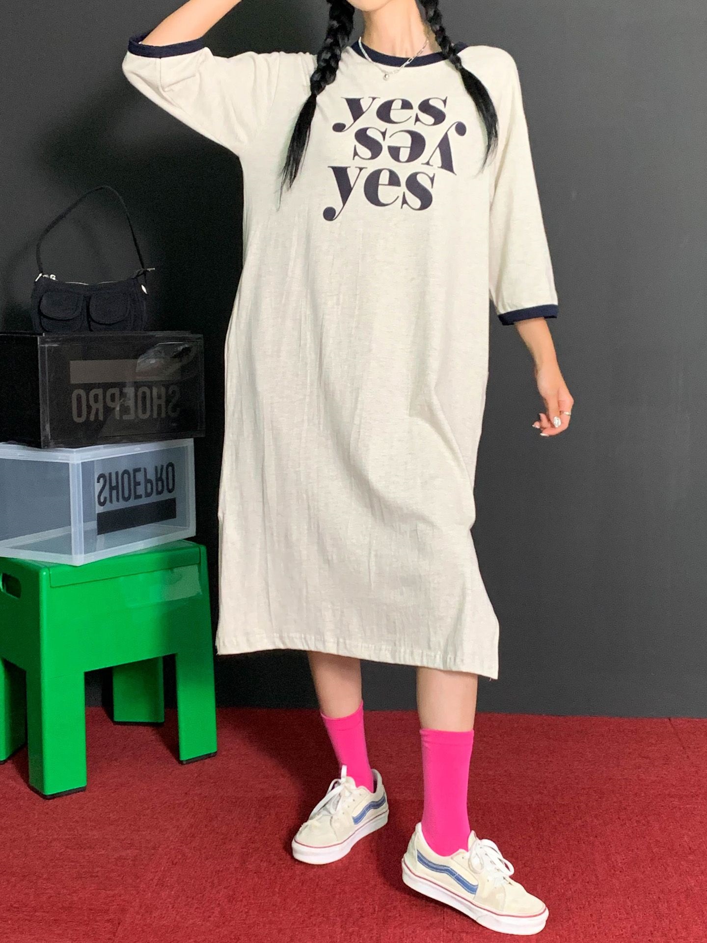 yesロゴリンガー半袖Tシャツワンピース | 詳細画像4