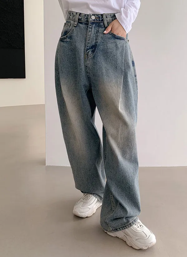 2TYPEワンタックウォッシングワイドデニムパンツ | レディース 