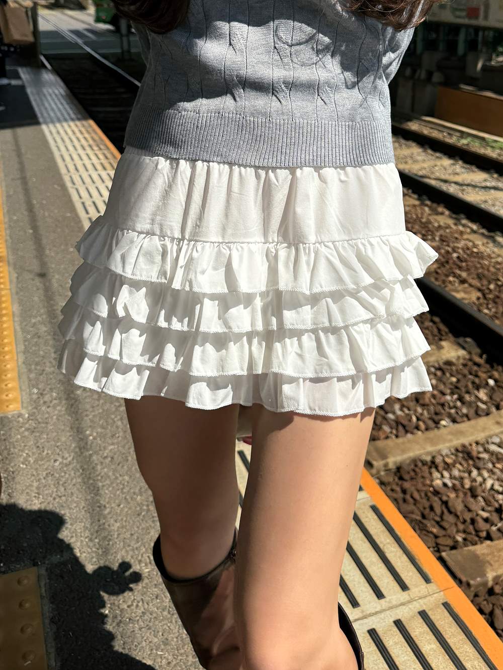 パンツ裏地シャーリングティアードスカート | 詳細画像11