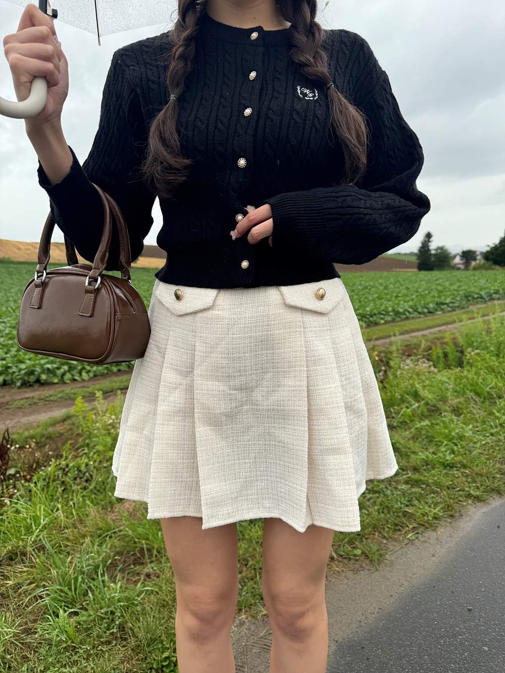 パンツ裏地ツイードプリーツスカート | 詳細画像17