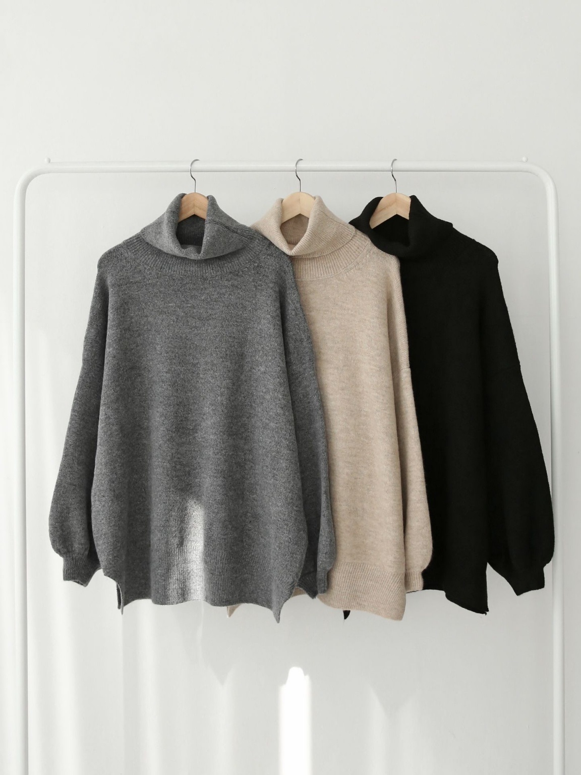 ウール混オフタートルスリットミニワンピース | 詳細画像2