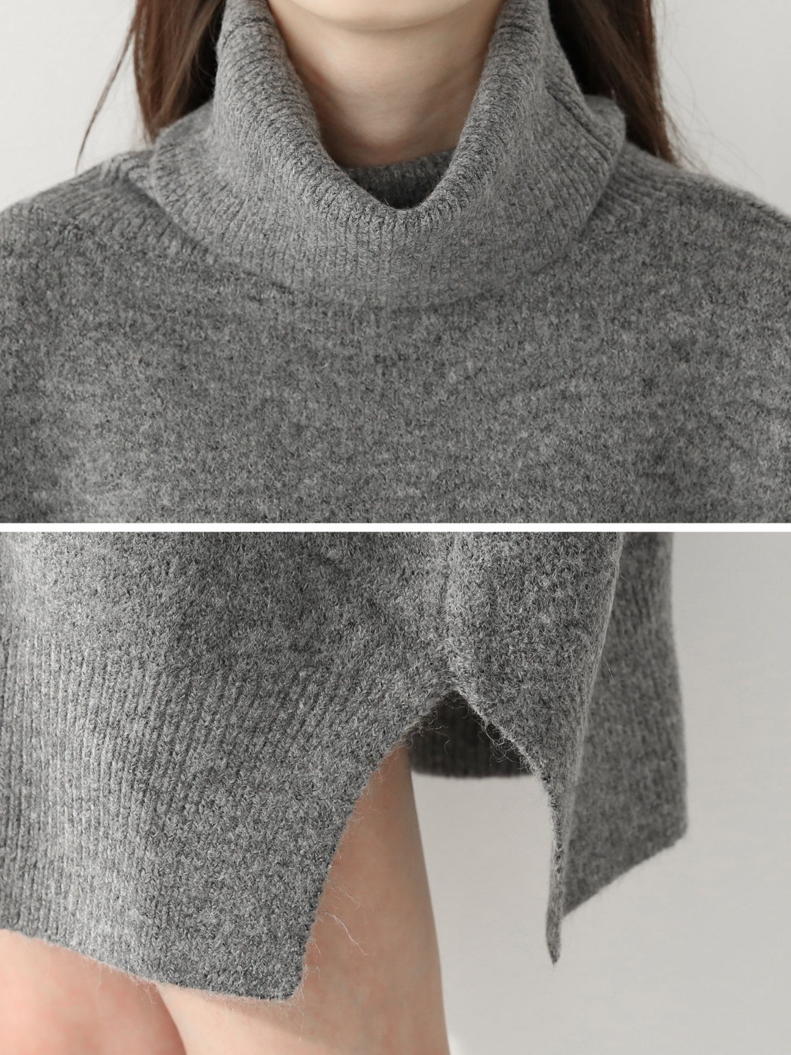 ウール混オフタートルスリットミニワンピース | 詳細画像17