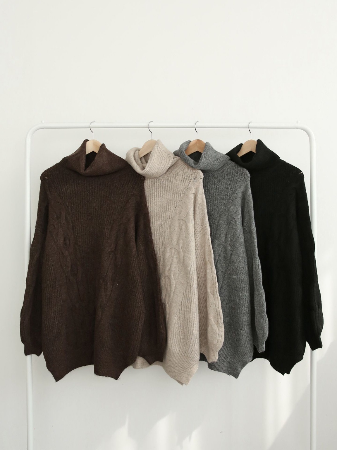 ウール混オフタートルスリットケーブルミニワンピース | 詳細画像2