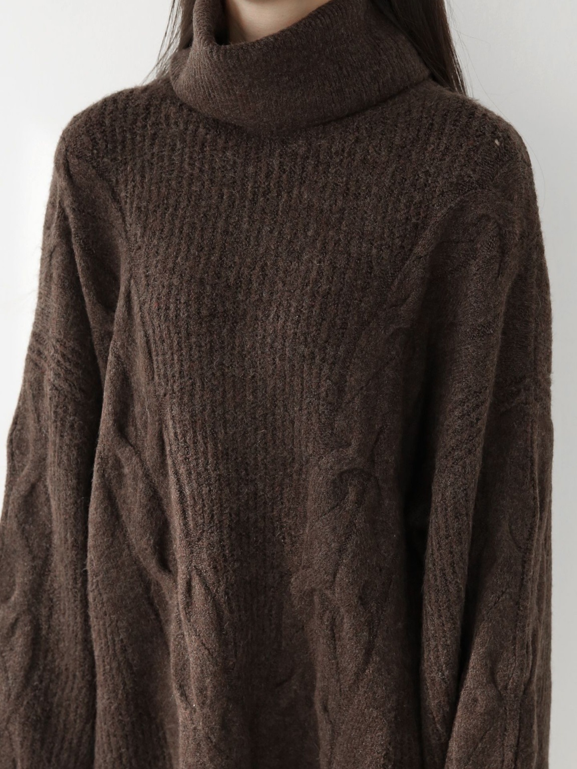 ウール混オフタートルスリットケーブルミニワンピース | 詳細画像7