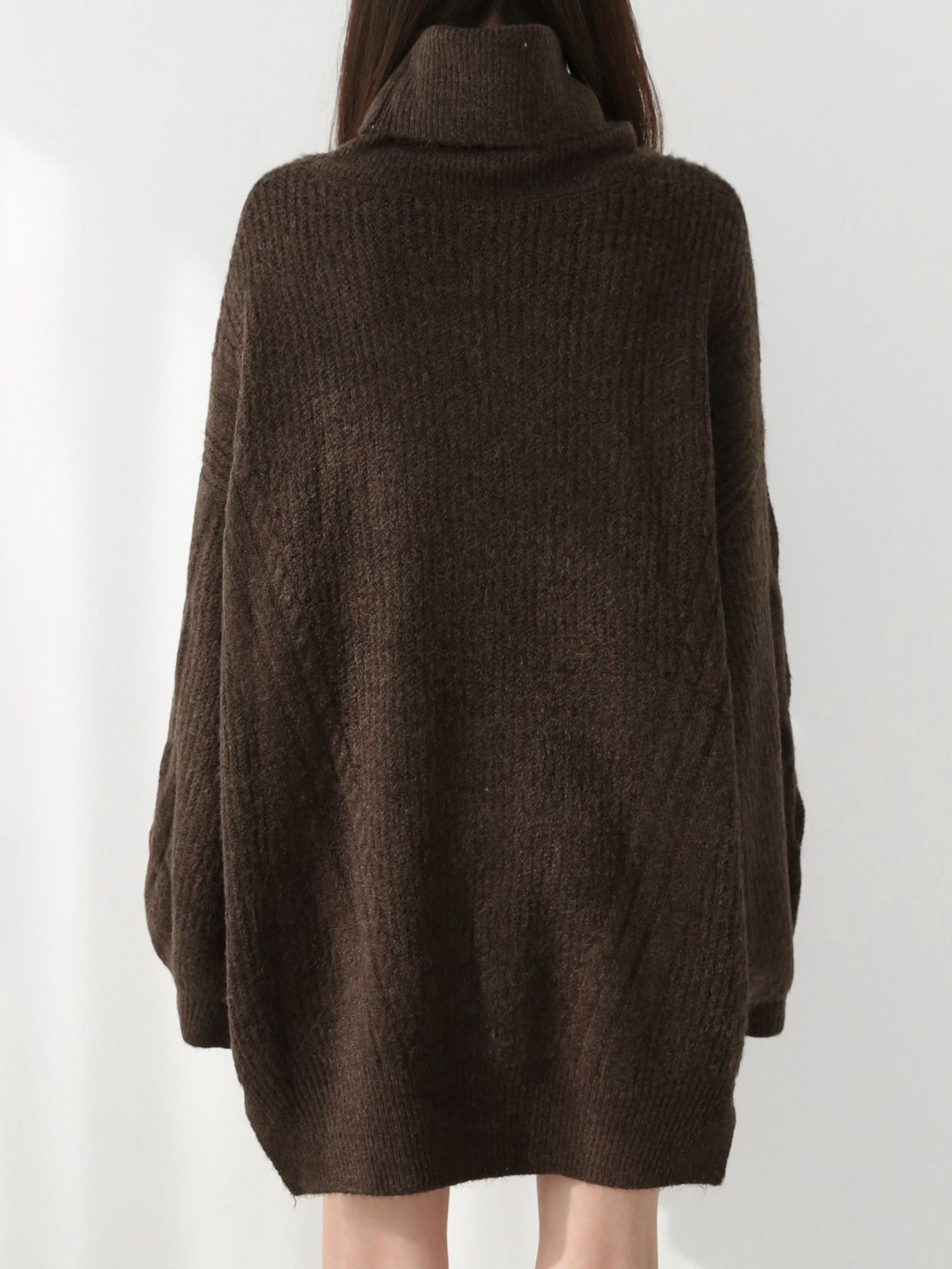 ウール混オフタートルスリットケーブルミニワンピース | 詳細画像15