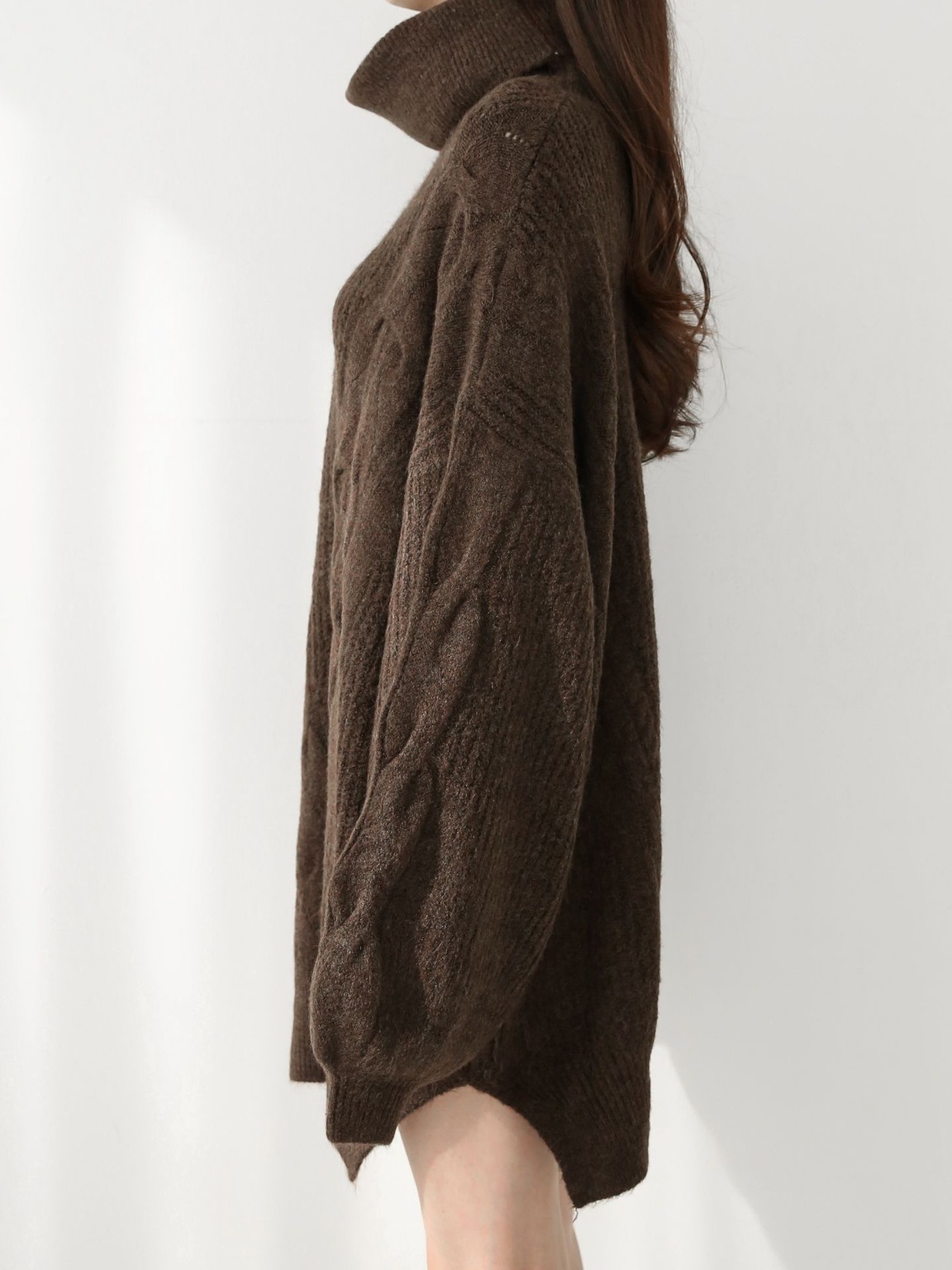 ウール混オフタートルスリットケーブルミニワンピース | 詳細画像17