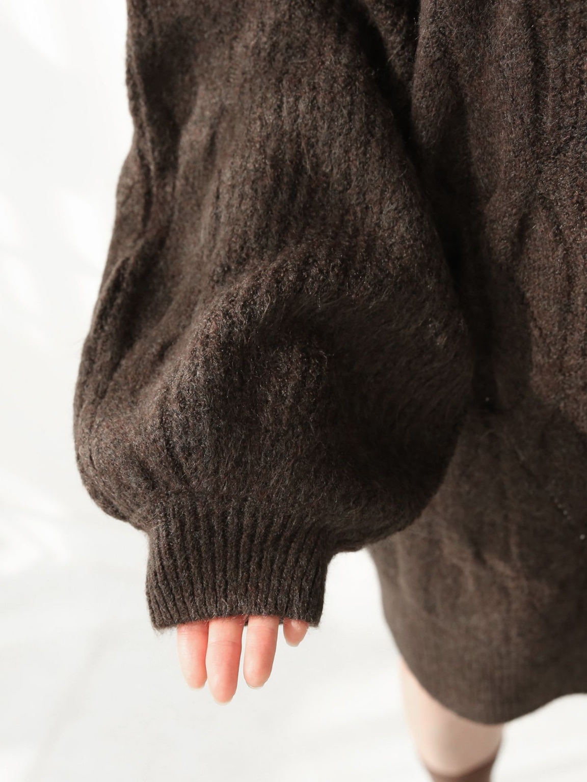 ウール混オフタートルスリットケーブルミニワンピース | 詳細画像18