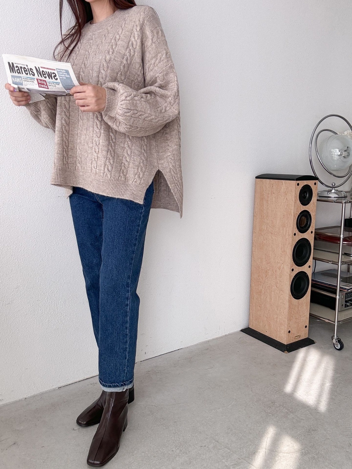 ウール混スリットバルーンスリーブケーブルニット | 詳細画像16