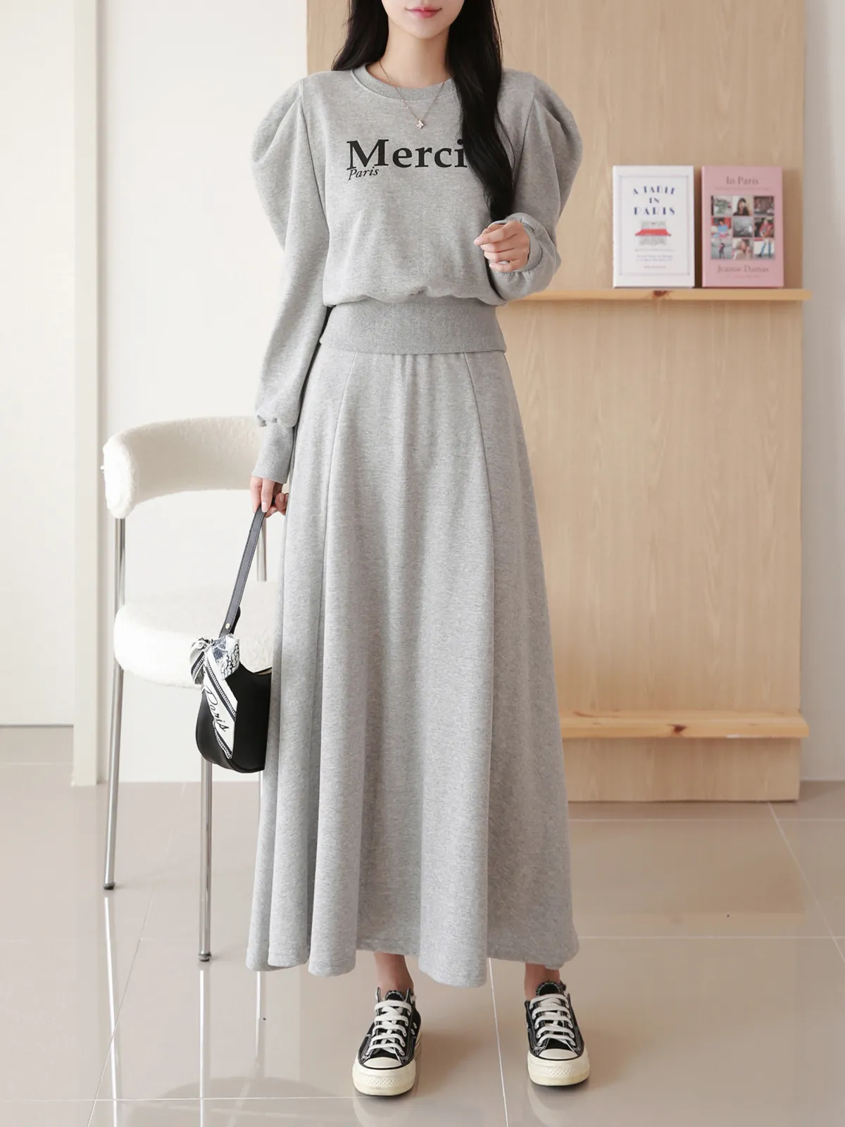 Mercieパフスウェット&フレアスカートSET | 詳細画像1