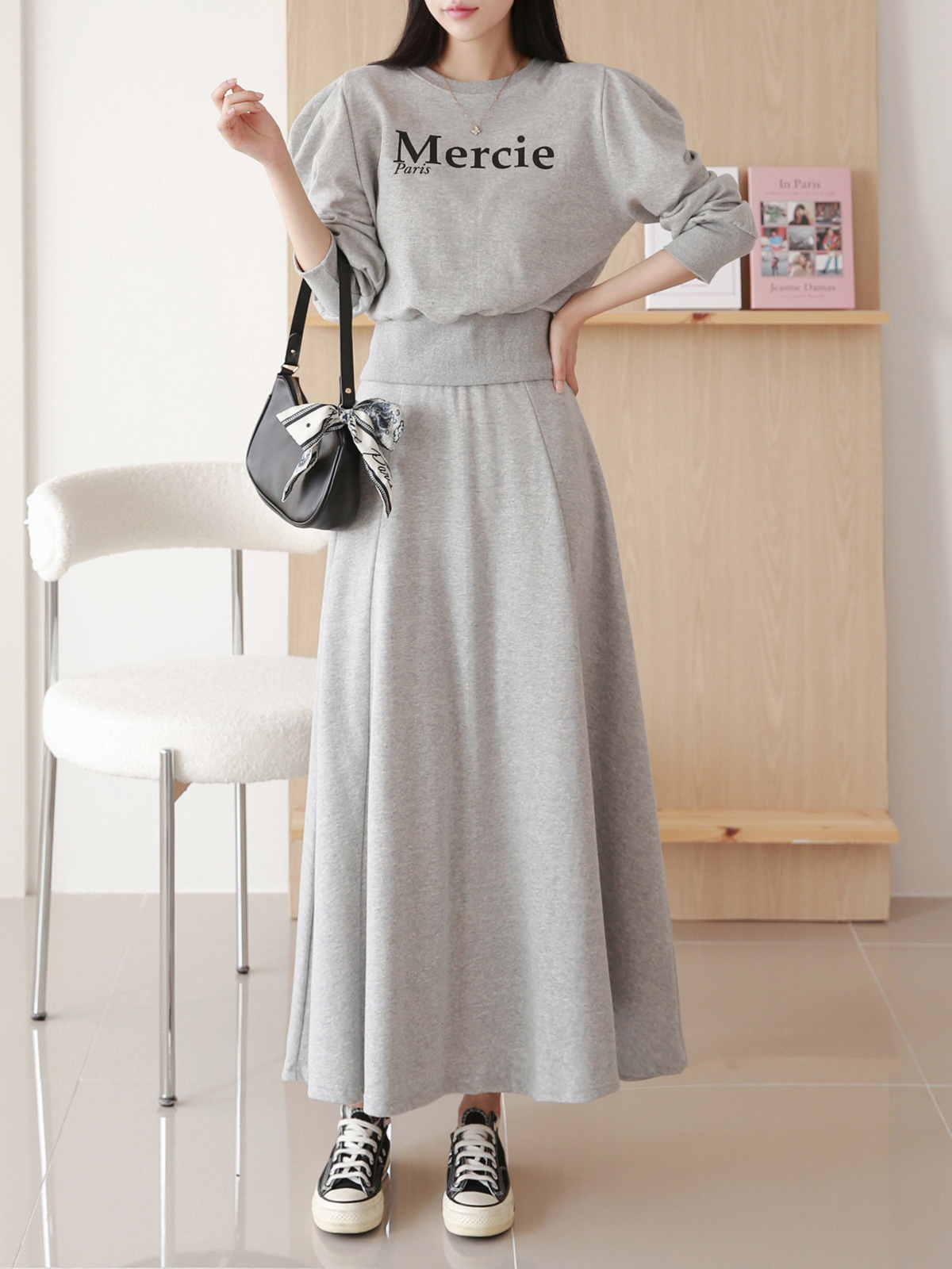 Mercieパフスウェット&フレアスカートSET | 詳細画像10