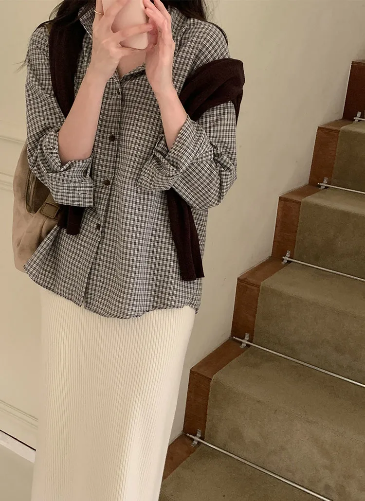 カラーチェックパターンシャツ | cherrykoko | 詳細画像1