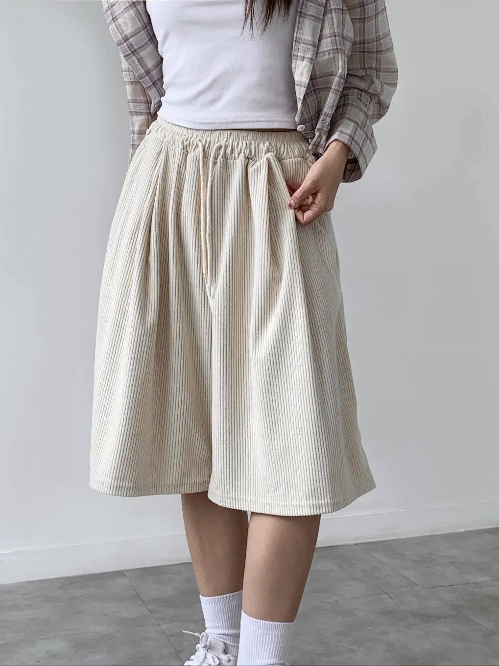 ドロストコーデュロイハーフパンツ | 詳細画像1