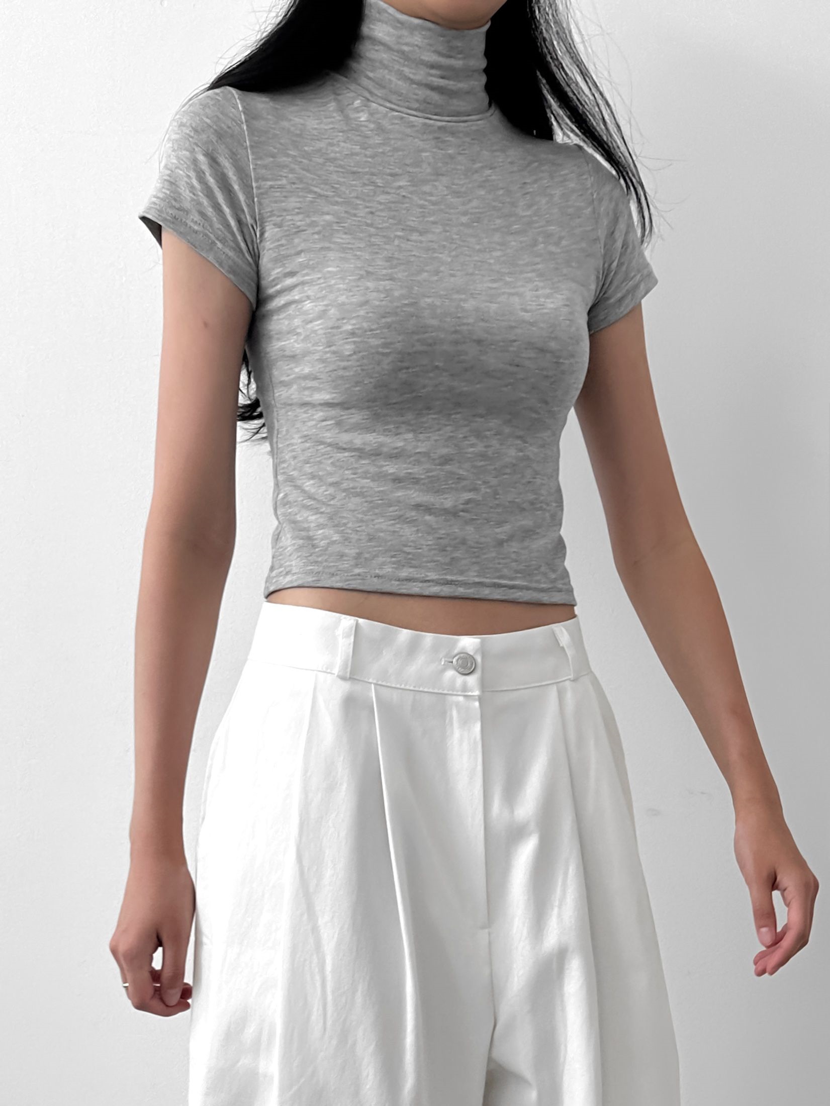 クロップドハイネックスリム半袖Tシャツ | 詳細画像6