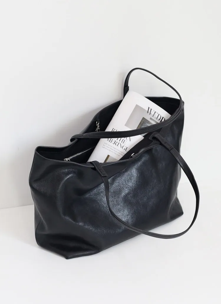 ブラックレザービッグトートバッグ | whosbag | 詳細画像1