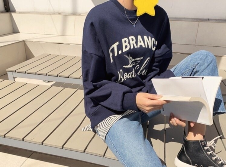BRANCHロゴボーダーヘムスウェット | 詳細画像7