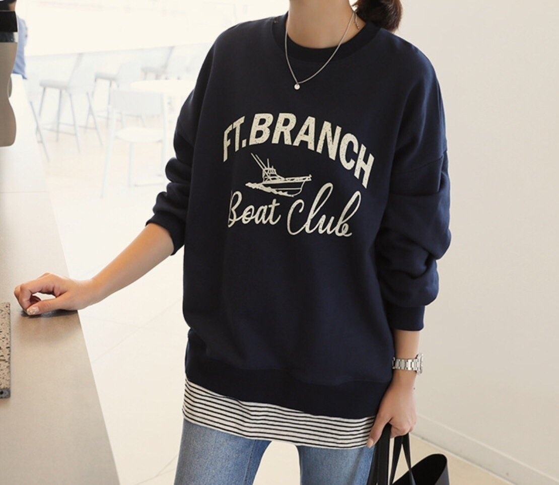 BRANCHロゴボーダーヘムスウェット | 詳細画像9
