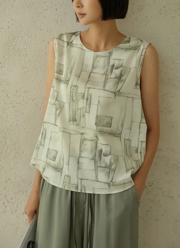 パターンサイドタックノースリーブ | aboutsome | 詳細画像1