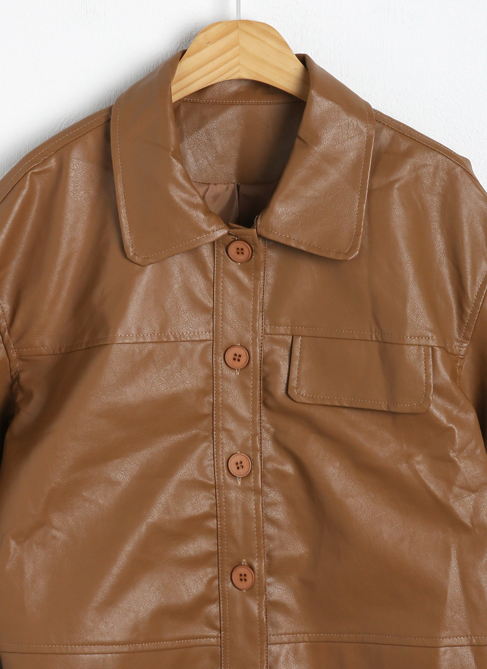 レザー調フラップカラージャケット | 詳細画像18