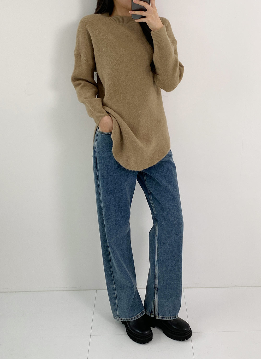 ウール混ラウンドヘムニット | 詳細画像5