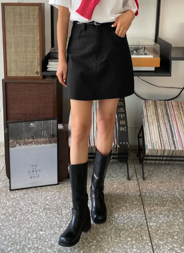 ベルト付ベーシックミニスカート | gaenso | 詳細画像1