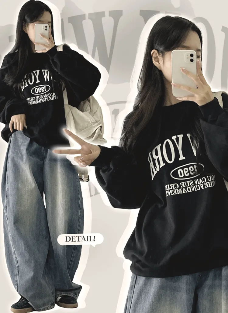 NY1990ロゴルーズスウェット | withhuilin | 詳細画像1