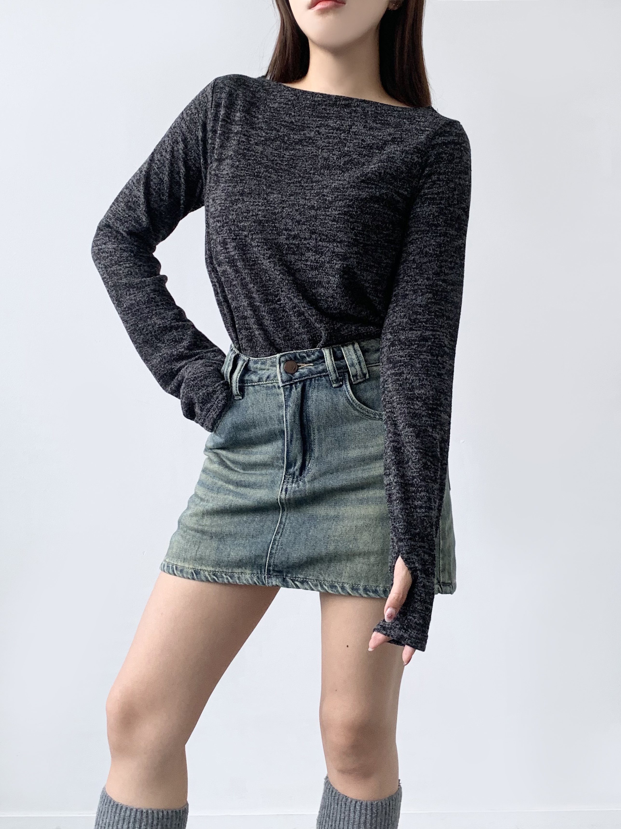 ボートネックサムホール長袖Tシャツ | 詳細画像11