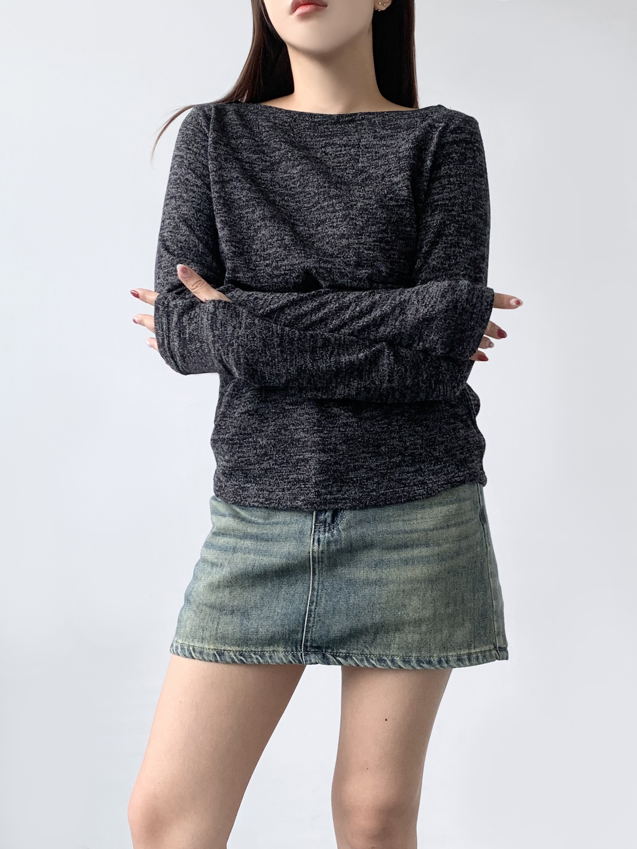 ボートネックサムホール長袖Tシャツ | 詳細画像10