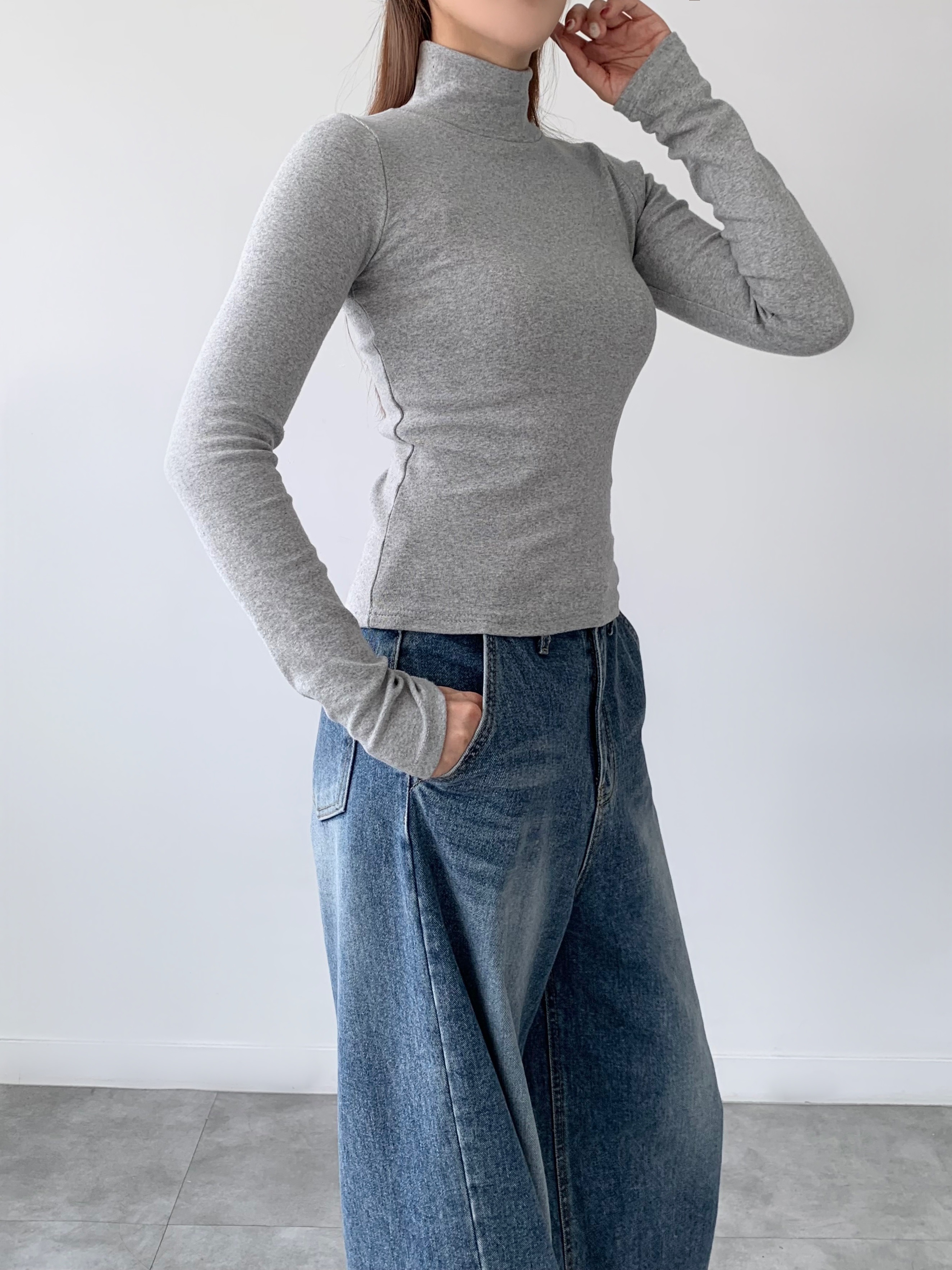 ハイネックスリムクロップドTシャツ | 詳細画像14