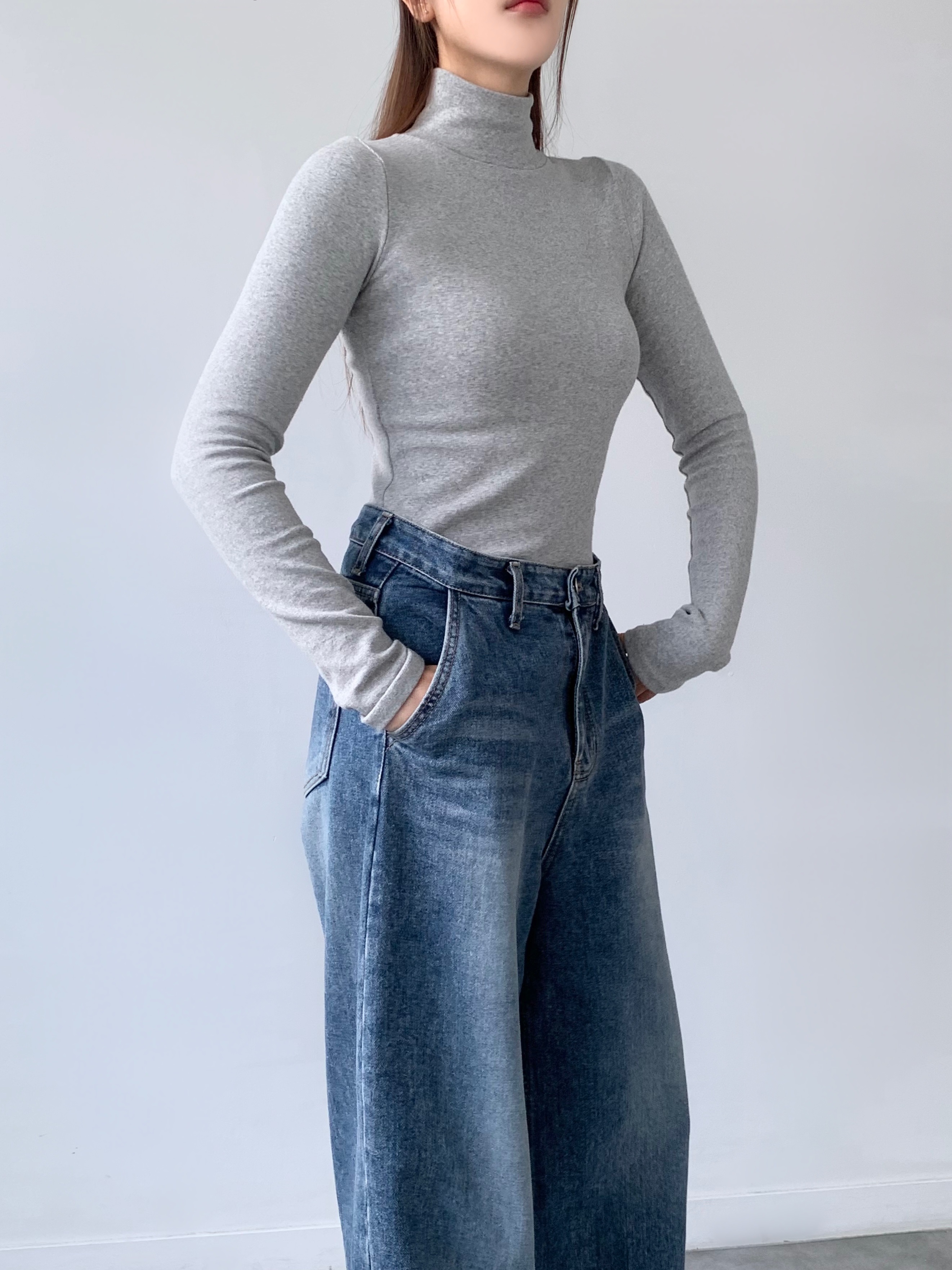 ハイネックスリムクロップドTシャツ | 詳細画像4