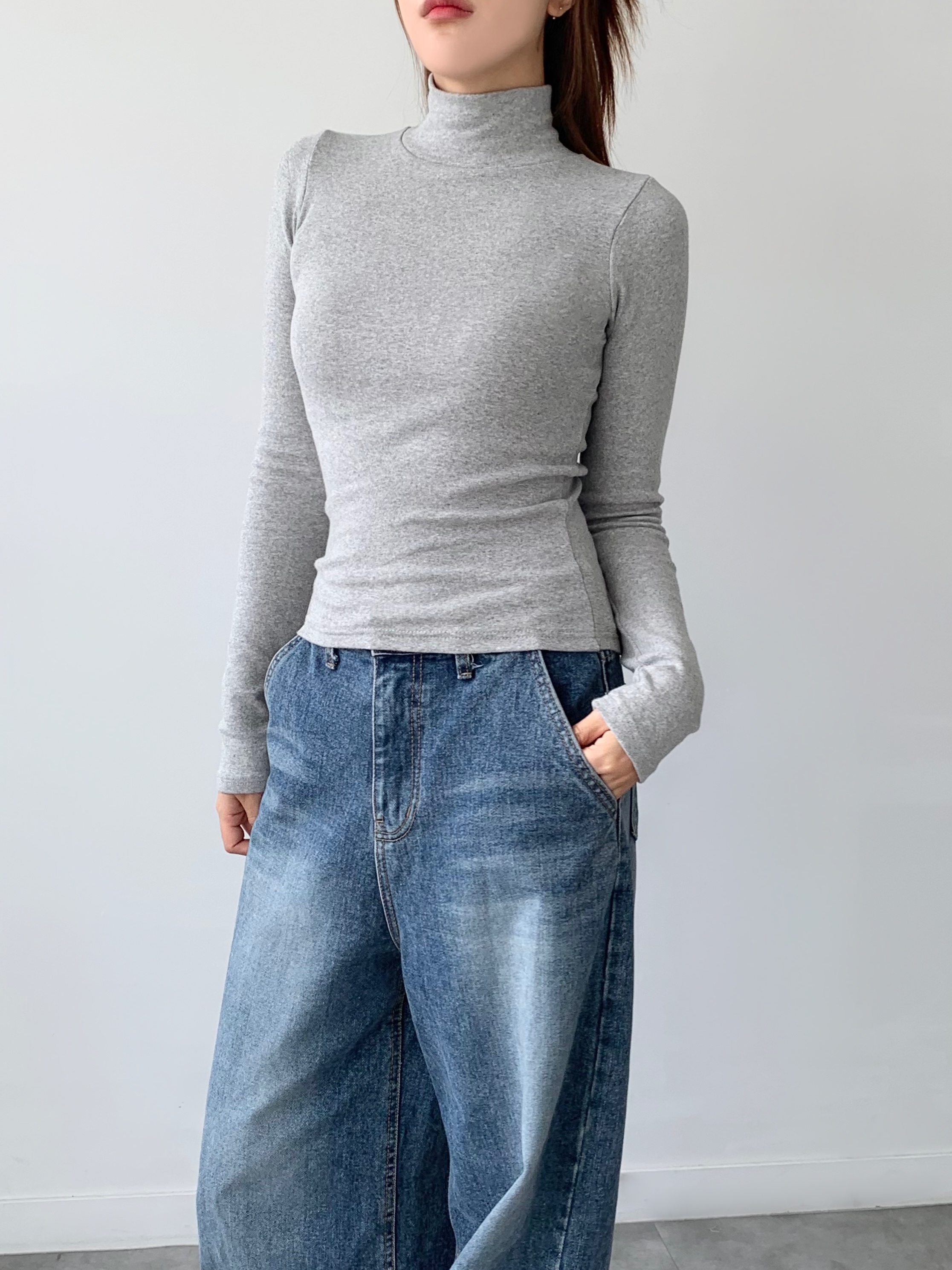 ハイネックスリムクロップドTシャツ | 詳細画像16