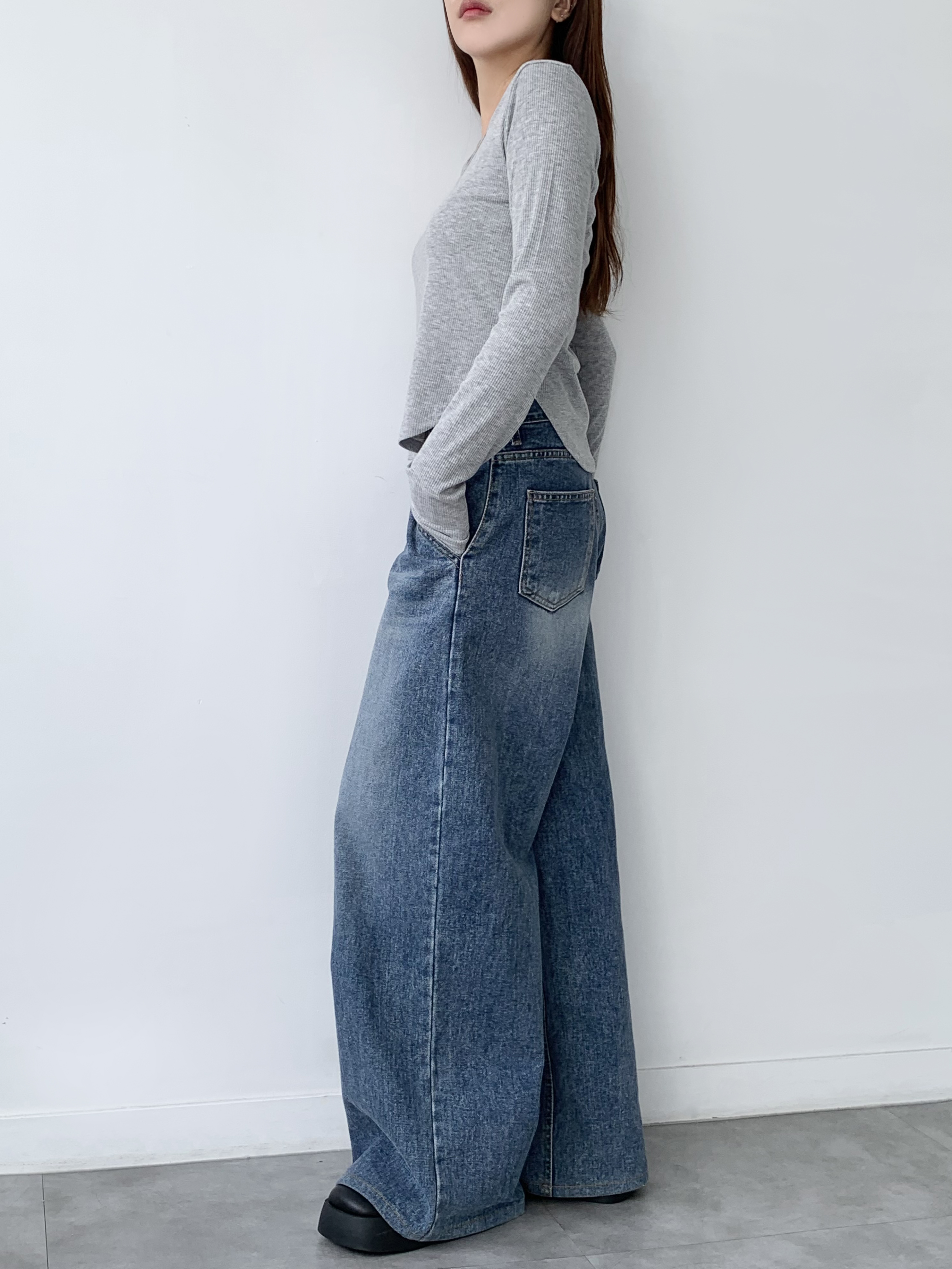 ラウンドヘムクロップドリブTシャツ | 詳細画像7