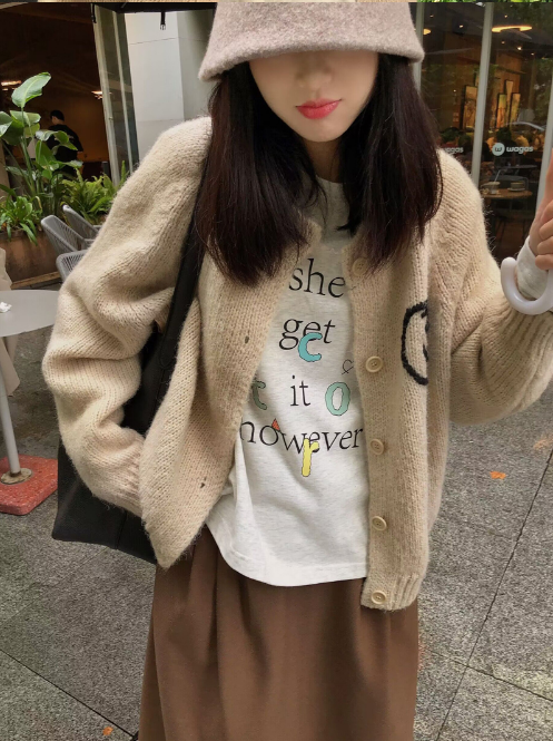 バックスマイルラグランスリーブカーディガン | 詳細画像2