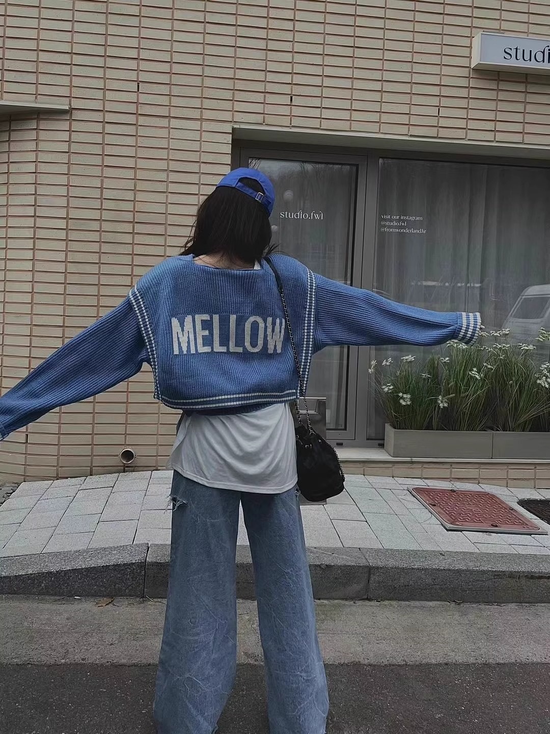 MELLOWロゴ配色ラインセーラーカラーカーディガン | 詳細画像2