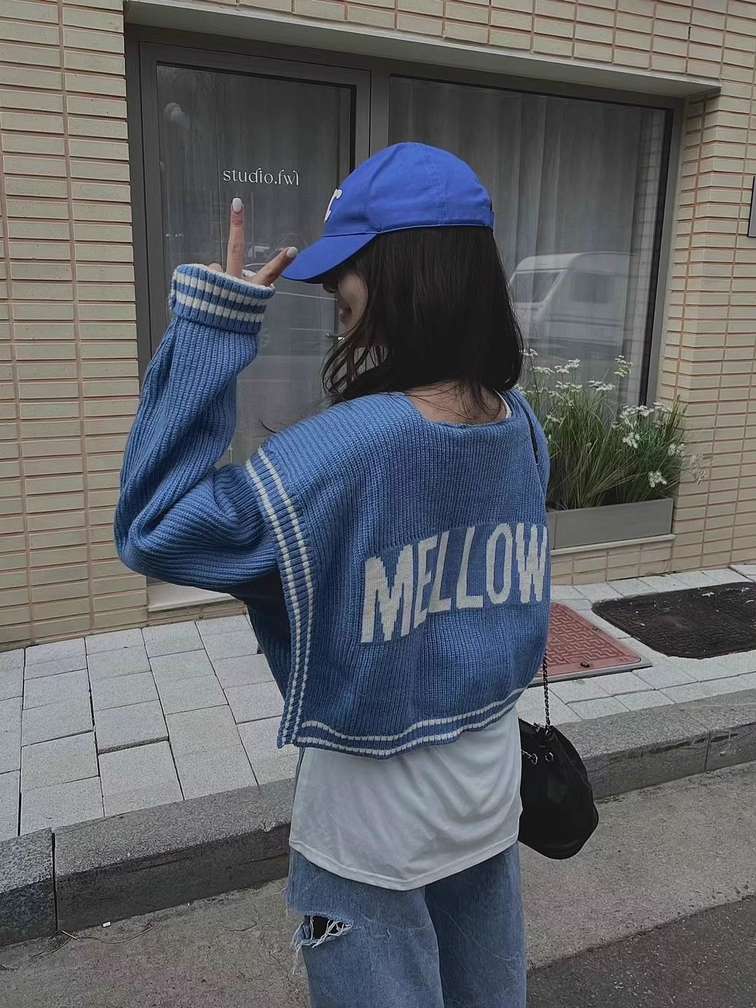 MELLOWロゴ配色ラインセーラーカラーカーディガン | 詳細画像6