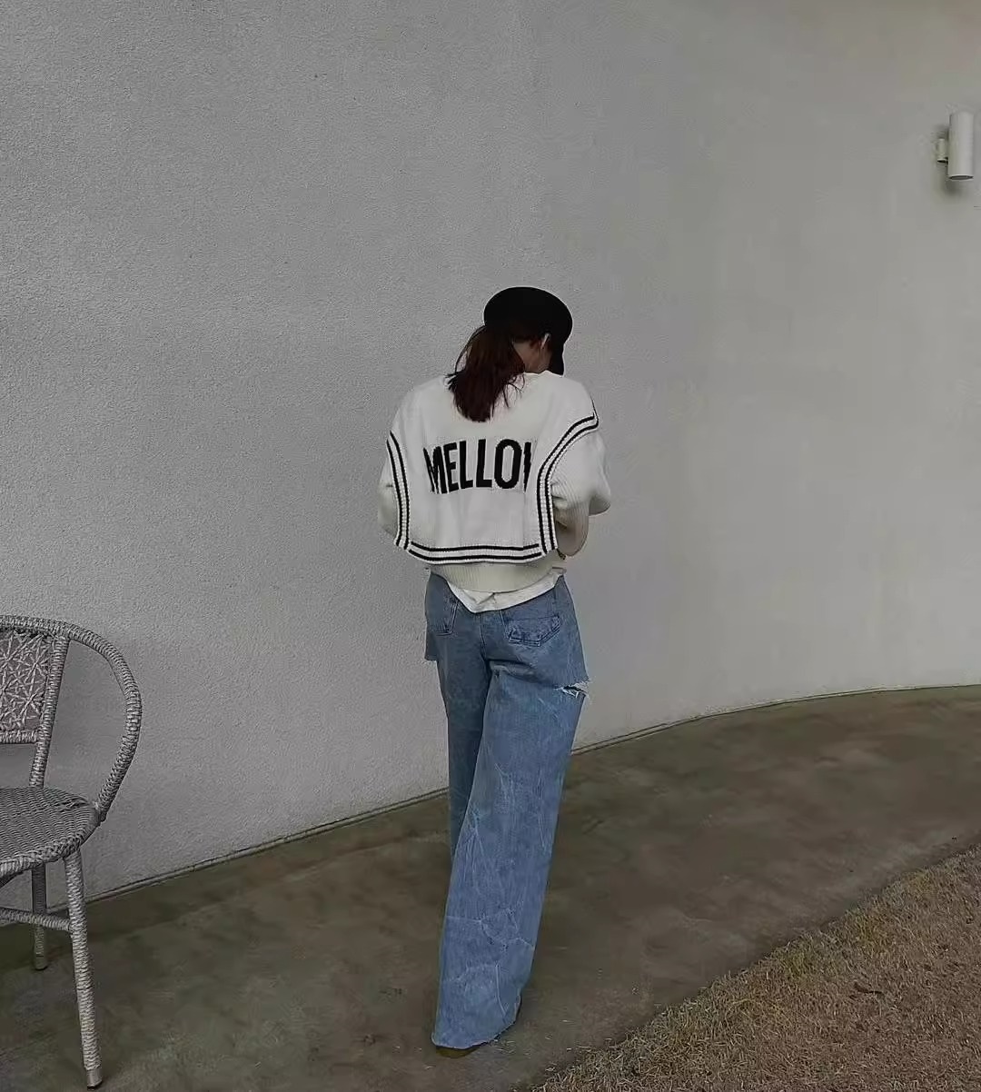 MELLOWロゴ配色ラインセーラーカラーカーディガン | 詳細画像8