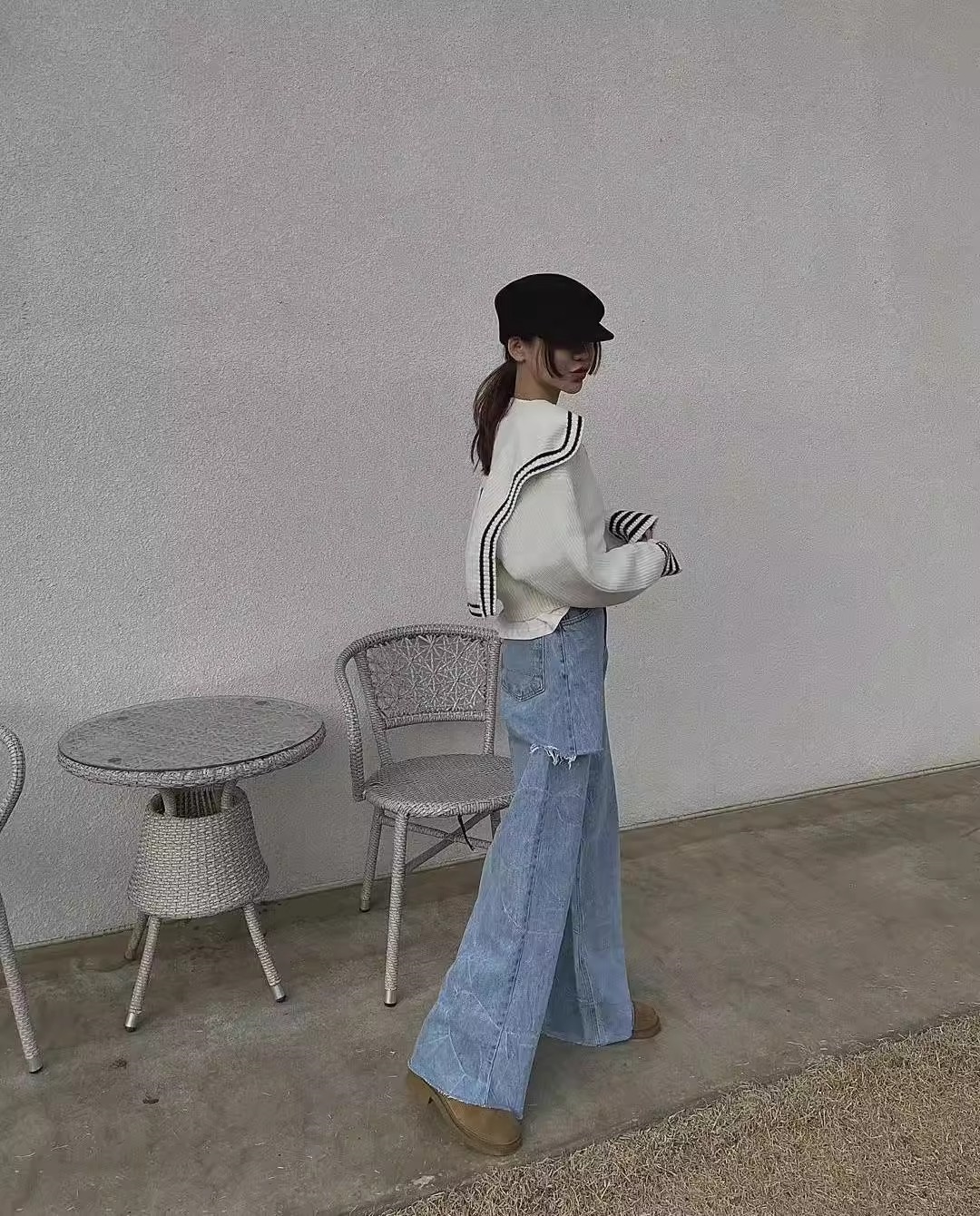 MELLOWロゴ配色ラインセーラーカラーカーディガン | 詳細画像9