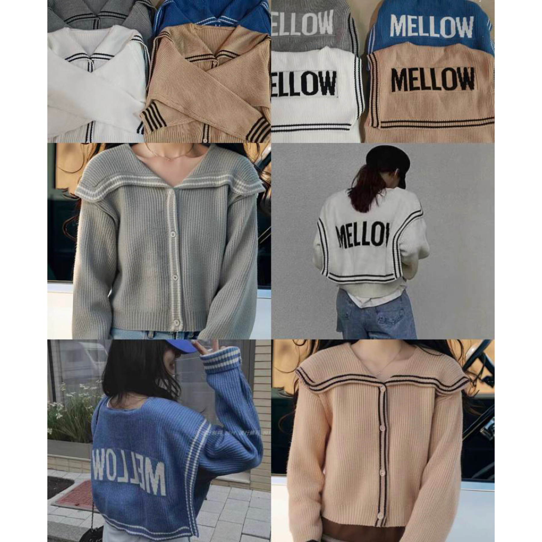MELLOWロゴ配色ラインセーラーカラーカーディガン | 詳細画像16