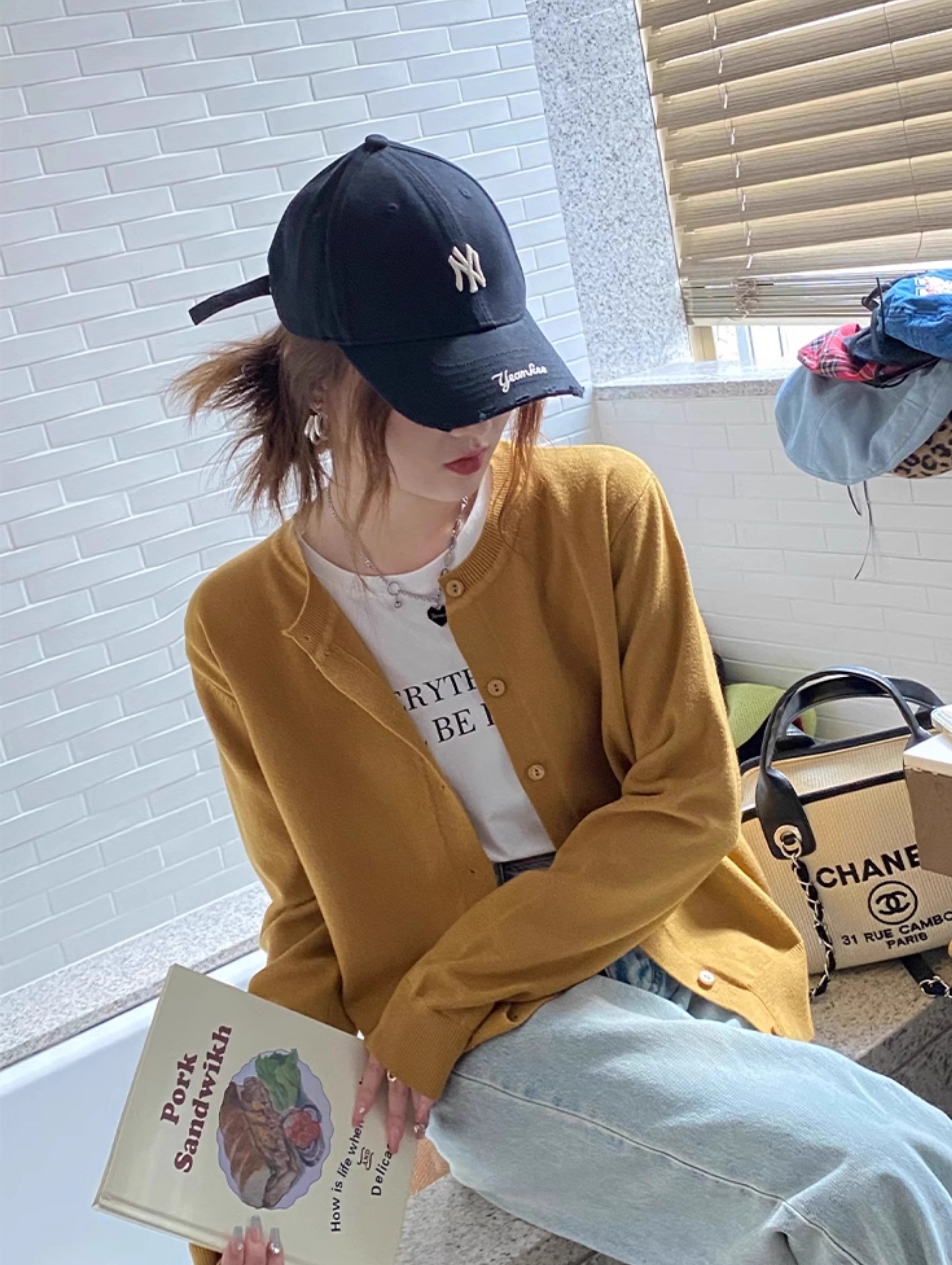 ラウンドネックコットンニットカーディガン | 詳細画像19