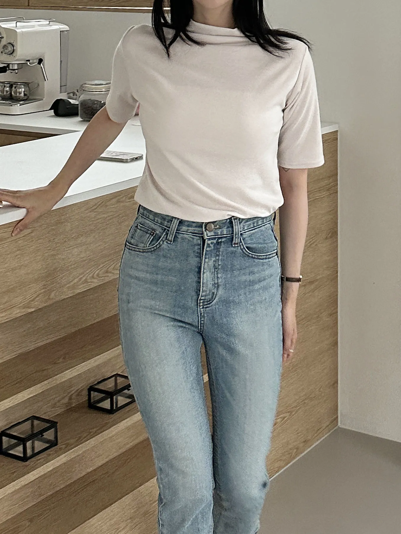 モックネック半袖Tシャツ | 詳細画像1