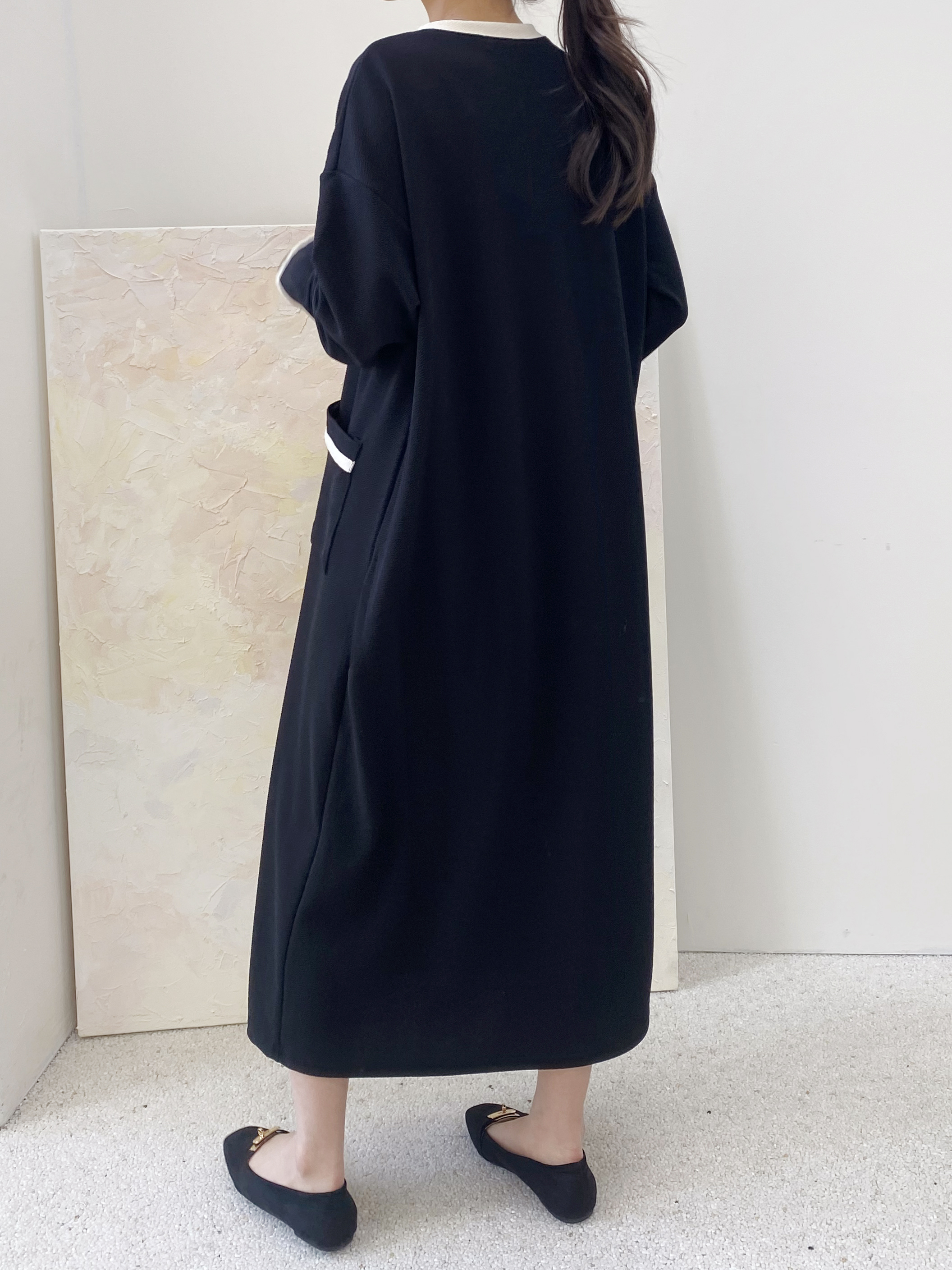 配色ツーポケットロングワンピース | 詳細画像5