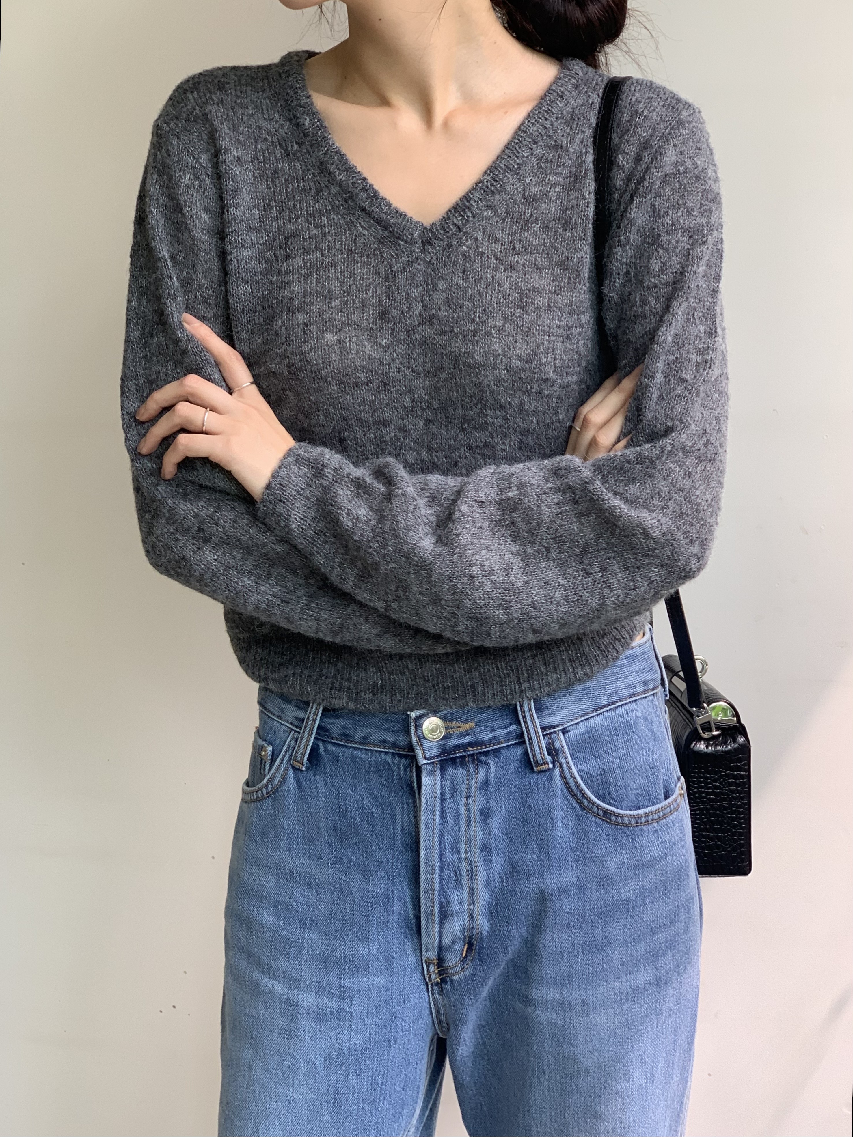 モヘア混Vネッククロップドニット | 詳細画像10