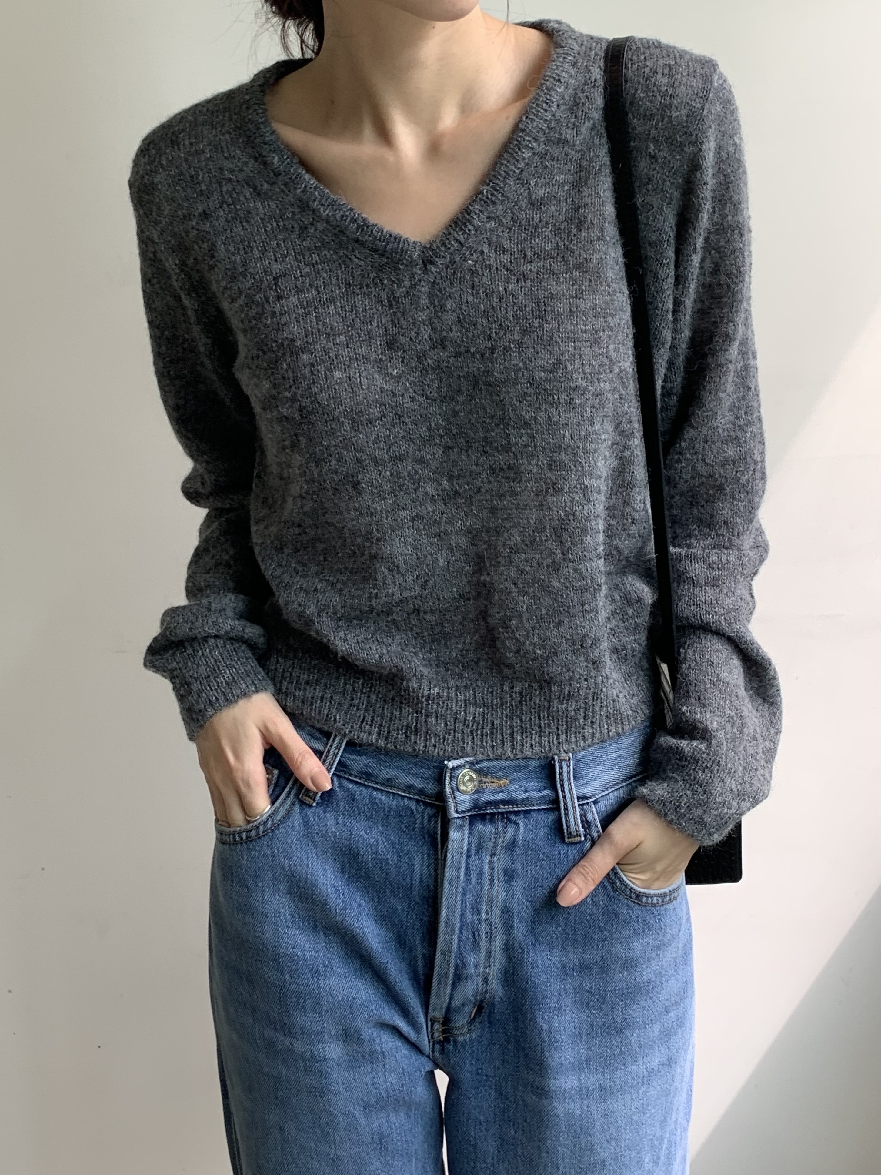 モヘア混Vネッククロップドニット | 詳細画像11