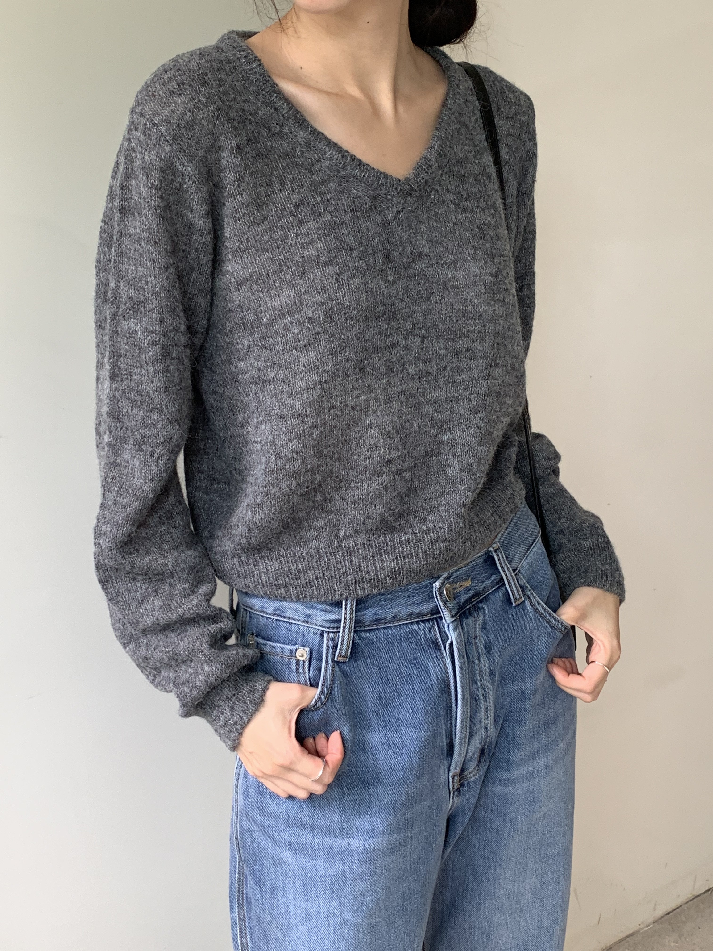 モヘア混Vネッククロップドニット | 詳細画像12